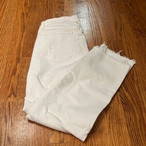 Joe’s Jeans White The Scout Mid Rise Slim Tomboy Crop Jeans Size 24